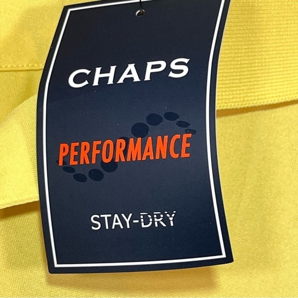 Chaps Performance Polo Shirt Mens XXL Bright Yellow Short Sleeve NWT - Picture 11 of 12